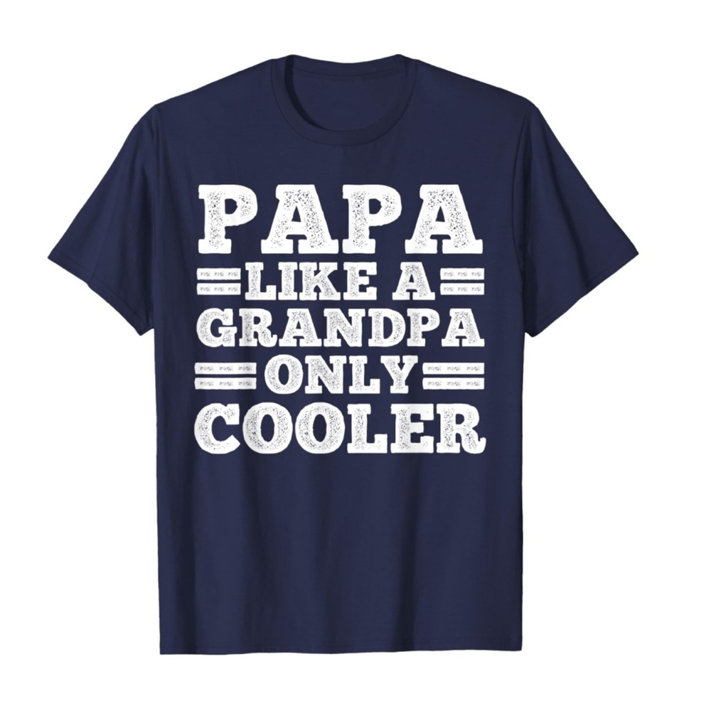 NWT PAPA Like a Grandpa only Cooler Gildan Softstyle Navy Blue T-Shirt-Size XXL